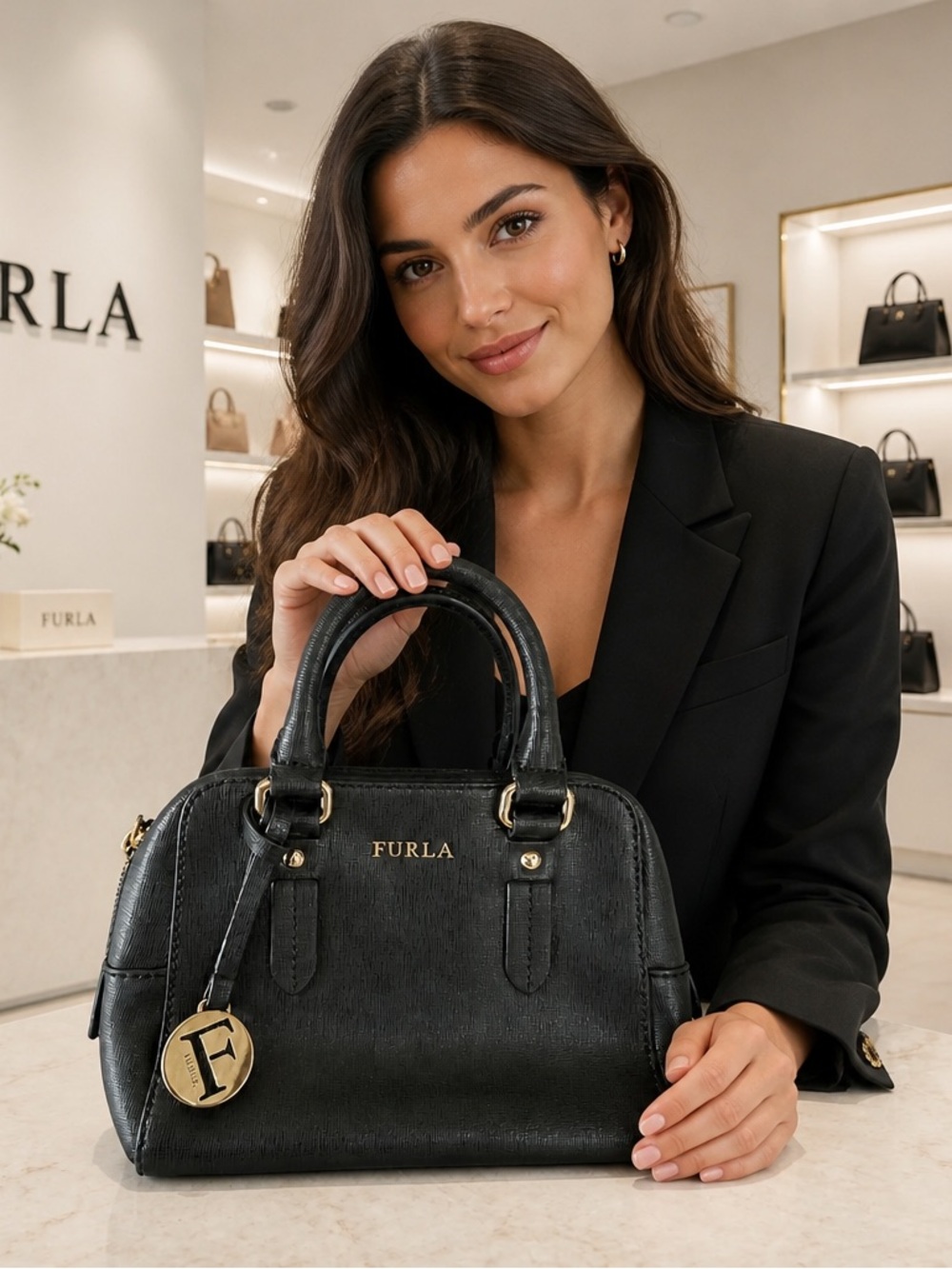 Furla Minerva Mini Satchel Calfskin made bag